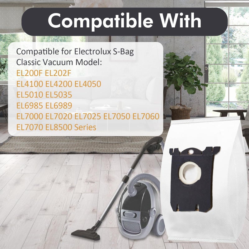 Yonice Replacement S Bag Compatible with Electrolux S-Bag Classic Vacuum EL200F EL8500 EL202G EL6985 EL6988 EL6989 EL4100 - Image 2